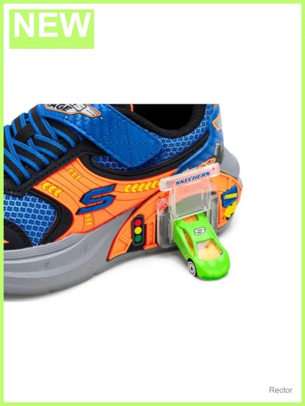Skechers Boys Garage Sneakers with Toy Cars Adaptive Closure Athletic Shoes